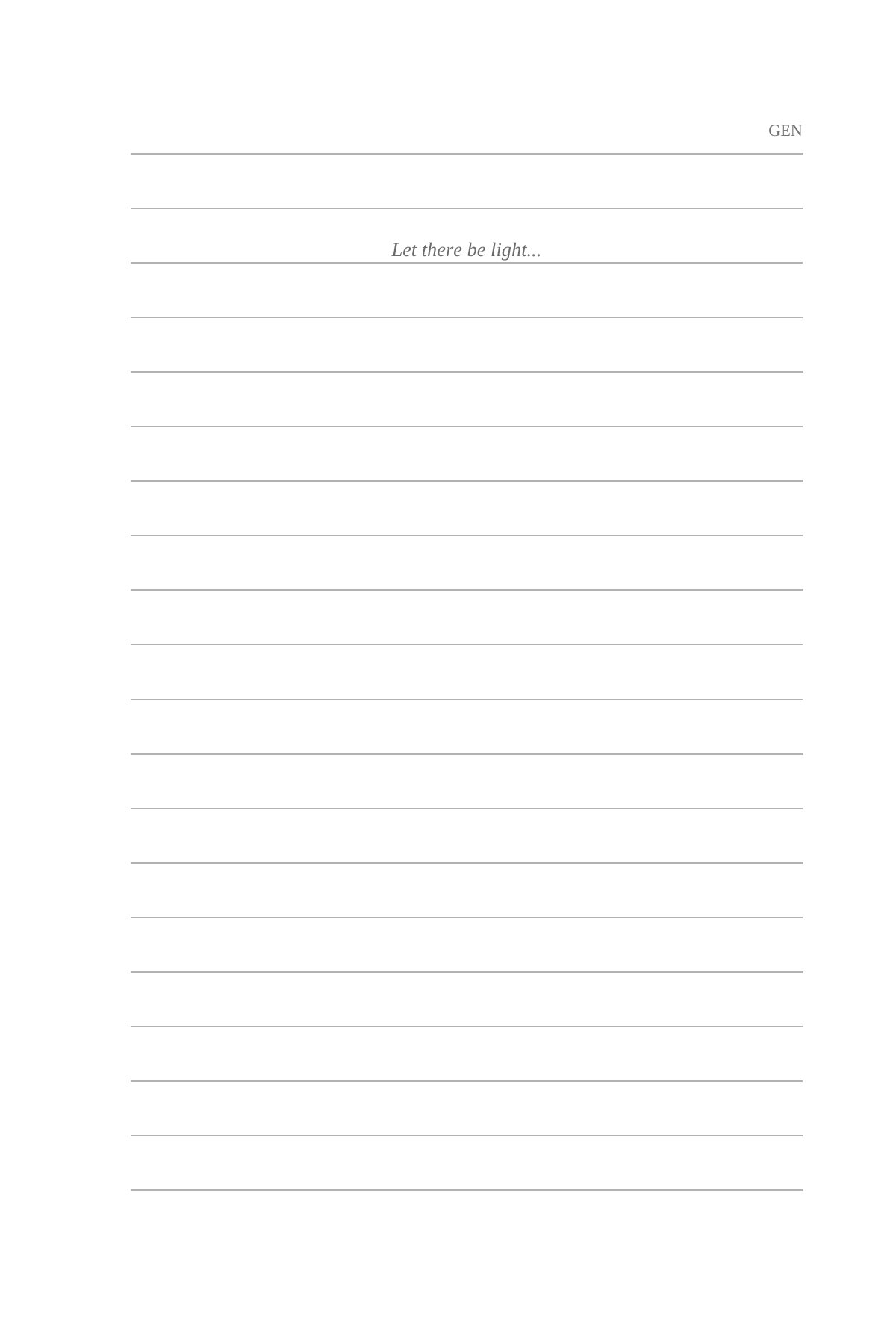 Genesis lined reflection page